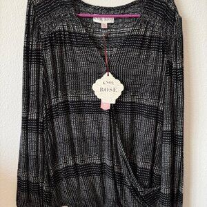 Women's black long-sleeve top, new